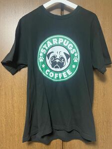 パグ&コーヒー　Tシャツ 　パロディー