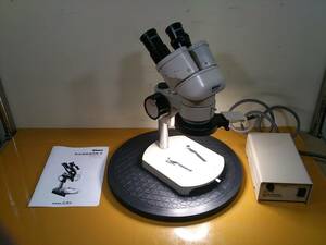 実動品 ニコン 双眼実体顕微鏡 SM-5 20倍 歯科技工 照明付き