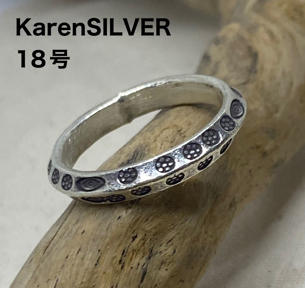 228Ct Mao040 Karen Tribe Bague en argent faite à la main vintage tMao, anneau, Argent, N° 18~