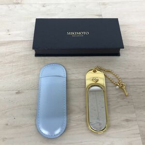 MIKIMOTO ミキモト International パール付き 携帯用 ミラー キーホルダー ゴールド[N8523]