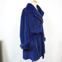 【FL7458】 良品 / シェアードミンク ロイヤルブルー 毛皮 コート KIMIJIMA セミロングコート ミンクコート mink 身丈約87cm 製造元 エンバ_画像5