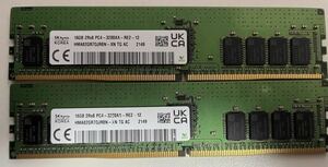 ★ デル純正 DDR4 PC4-3200AA 32GB(16GB 2EA) Registered ECC メモリー ★