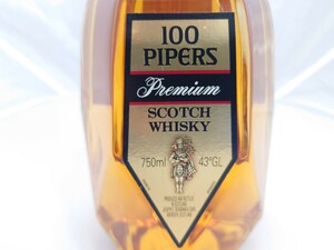 【同梱可】　100　パイパーズ 　プレミアム　12年　デキャンタ　750ml　43%　スコッチ　ウイスキー　100PIPERS　未開栓　古酒