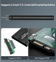 新品良品即決■送料無料■動作確認済！ 2.5インチHDD/SSDアルミケース ブルーUSB2.0 外付け HDD接続9.5mm/7mm厚両対応ポータブルUSB SATA_画像9