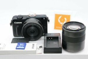 同梱歓迎【良品/動作保証/初心者向】CANON　キャノン EOS M2 Wレンズ（バッテリー、充電器（社外）、SDメモリー付）#4163