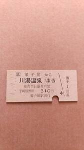 JR北海道　釧網本線　弟子屈から川湯温泉ゆき　310円　弟子屈駅発行