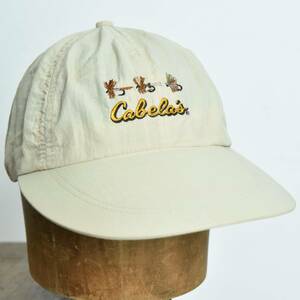 デザイン◎ 80s 90s USA製 Cabela's Imperial Headwear製 刺しゅう ナイロン ロングビル キャップ ビンテージ フライフィッシング