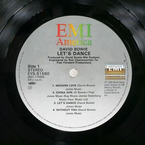 デビッド・ボウイー/レッツ・ダンス/EMI EYS81580 LP