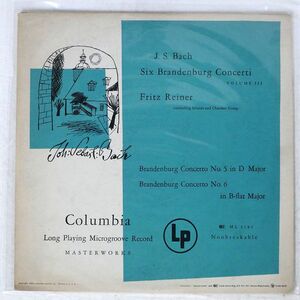 米 フリッツ・ライナー/バッハ：ブランデンブルク協奏曲 第3番/COLUMBIA MASTERWORKS ML4283 LP