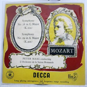 英 ペラ VA/MOZART : MPHONY NO 28 IN C MAJOR SYMPHONY NO 29 IN A MAJOR/DECCA LXT2840 LP