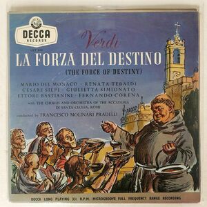 英 ペラ MARIO DEL MONACO/VERDI LA FORZA DEL DESTINO/DECCA LXT5131234 LP