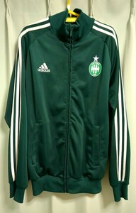 adidas× ASサンテティエンヌ XL アディダス St. Etienne ジャージ トラックジャケット グリーン 緑 刺繍ロゴ サッカー