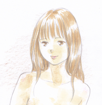 vivi 手描きイラスト「Venus225」女の子 美少女　美人画　ロングヘア　ナチュラル　人物画 裸婦 裸身 鉛筆画 直筆 原画 A4サイズ_画像1