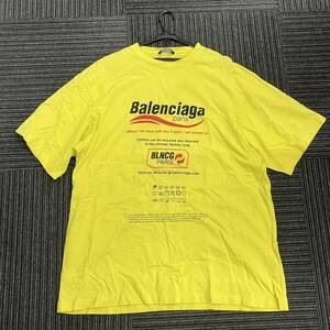 ●【売り切り】BALENCIAGA バレンシアアガ T シャツ 黄色 イエロー XXS　オーバーサイズ　大きいサイズ　ロゴシャツ　派手柄