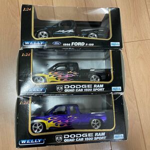 WELLY 1/24size DODGE RAM 1998 FORD F-150 Dodge Ram Ford truck 3 pcs. set Welly 