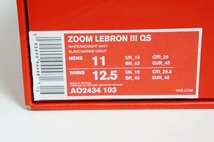 新品 国内正規 NIKEナイキ ZOOM LEBRON 3 ズーム レブロン 3 ハイカット スニーカー AO2434-103 US11 本物 白紺1112N_画像8