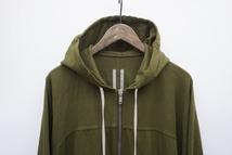 美品 正規 18AW Rick Owens リックオウエンス WIND BREAKER ZIP HOODIE ウインドブレーカー ジップ パーカー S緑 RU18F1279-BA 本物1210N▲_画像2