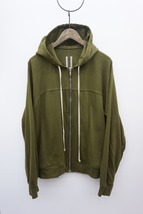 美品 正規 18AW Rick Owens リックオウエンス WIND BREAKER ZIP HOODIE ウインドブレーカー ジップ パーカー S緑 RU18F1279-BA 本物1210N▲_画像1