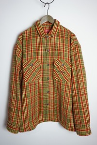 極美品 22AW Supreme シュプリーム Heavy Flannel Shirt ヘビーウェイト フランネル シャツ CPO ジャケット 長袖 XLゴールド本物1119N▲