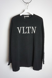 新品 正規 VALENTINO ヴァレンティノ VLTN ウール カシミヤ ニット セーター オーバーサイズ 黒XXS QB3KC1284AJ 本物1115N