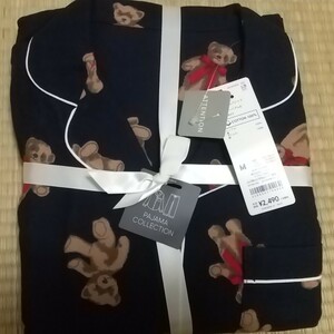 * new goods GU pyjamas long sleeve, long trousers / teddy bear M navy blue 