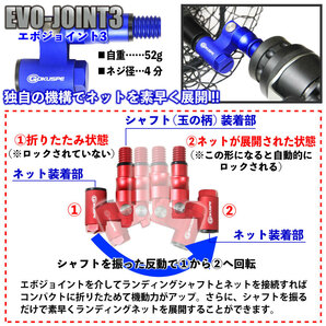 ランディングセット GLORY FISH モバイルランディングシャフト 500 + ランディングネット L + EVOジョイント ブルー (landingset-184)の画像8