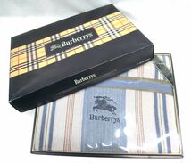 1000円スタート 寝具 1点 Burberry バーバリー タオルケット エリオット ブルー RAS5555010 ブランド雑貨 生活雑貨 箱付 11 II①435_画像1