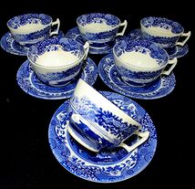 1000円スタート 食器 計6点 Spode スポード BlueItalian ブルーイタリアン ティーカップ＆ソーサー ブランド食器 洋食器 11 II①423_画像1