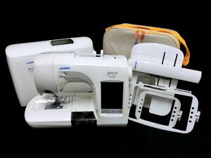 1000円スタート ミシン JUKI ジューキ コンピューターミシン jureve HZL-010N 通電確認済み ケース/刺しゅう機 EM-3付 11 ミシン⑪8002