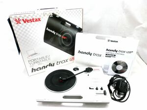 1000円スタート オーディオ機器 ポータブルターンテーブル Vestax ベスタクス handy trax USB WH ホワイト 通電のみ確認済 10 HH8001