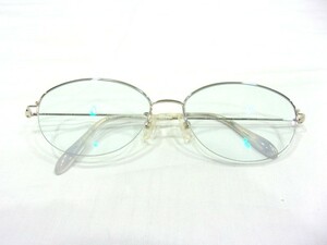 1000円スタート 眼鏡 Paris Miki Super Smooth AU-297 53□16-135 K14WG パリミキ 度入り眼鏡 総重量約19.0g ハーフリム 10 HH1013