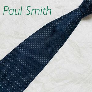 ■極美品■Paul Smith ポールスミス　ネクタイ　ドット総柄　シルク100% イタリア製　ブルー