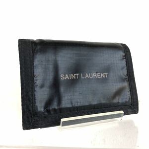 ■超希少■定価5.2万円■SAINT LAUREN PARIS サンローランパリ　NUXX ヌックス　コンパクトウォレット　三つ折り　イタリア製　ブラック