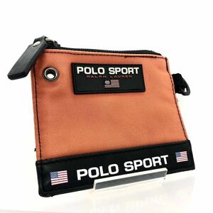 ■美品■POLO SPORT Ralph Lauren ポロスポーツ　ラルフローレン　ナイロンポーチ　オレンジ×ブラック