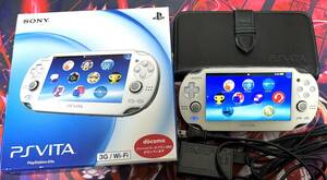 PS Vita PlayStation Vita PCH-1100 ホワイト 本体 中古 おまけ付き(収納ケース、メモリーカード32GB)