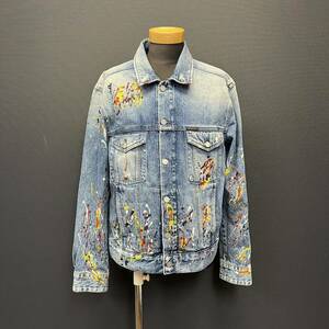 Calvin Klein Jeans Paint Denim Jacket size M カルバンクライン ペイント デニムジャケット ジージャン Gジャン ペンキ加工