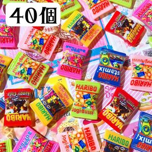 New型お菓子パッケージデコパーツ　40個混合セット　ハンドメイド