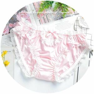 ☆メイド エロかわ ランジェリー 3051☆ユニセックス エプロン風 ミルクシルク 激カワ パンティ☆５L ピンク 現品限り おススメ♪