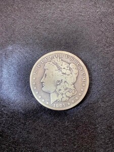N10. アメリカ銀貨1ダラー・イーグルモルガン銀貨(1901年)・アンティークコイン