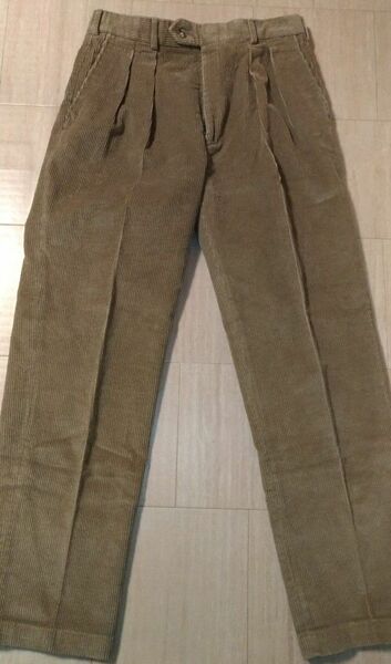 美品 90年代 ヴィンテージ L.L.BEAN ２タックコーデュロイ パンツ TAUPE サイズ32 タロンジッパー