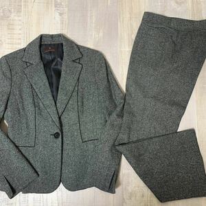 [ made in Japan silk cashmere . beautiful goods ]TRANS WORK pants suit setup tailored jacket trance Work gray series size 38 ML