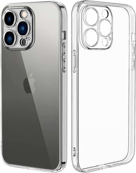 2315034 TUTUWEN「 iPhone 14pro 用 」ケース クリア 全透明 ソフト TPU 薄型 軽量 レンズ保護 耐衝撃 エアバッグ