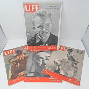 Y20231125　LIFE　ビンテージ 雑誌　洋書　1951年　4冊　まとめ　切り取りあり　ページ不揃い　ジャンク品