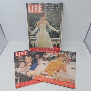Y20231126　LIFE　ビンテージ雑誌　洋書　1957年3冊　まとめ　切り取りあり　ページ不揃い　コカ・コーラ　ペプシコーラ　Canon　OMEGA
