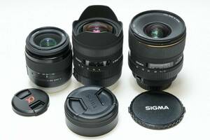 1円スタート ジャンク まとめ売り 売切り 現状 レンズ3本セット SIGMA 8-16mm 17-35mm SONY DT 18-55mm 