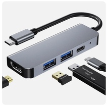 4-in-1 USB C ハブ USB Type C - USB 3.0 2.0 PD 4K HDMI アダプター ドッキング ステーション_画像1