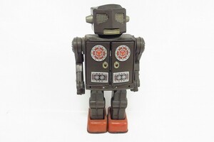 M258-J10-2896 当時物 宇宙人来襲す 宇宙魔人 マシンガンロボット ブリキ玩具 1960年代日本製 昭和レトロ 高さ約27cm 現状品①