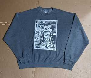  rare 90s Vintage BLACK FLAG sweat XL Mickey *WASTED YOUTH 90 period ... city 80s long sleeve departure prohibitation band movie 