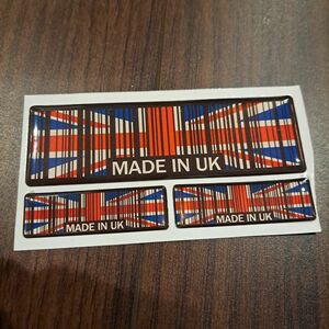 made in UK バーコードデザイン　ステッカー　3枚セット　イギリス車に