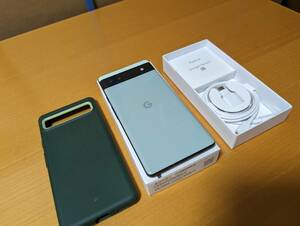 【中古】 グーグルストア購入 Google Pixel 6a Sage　（緑） 128 GB SIMフリー　ケース付